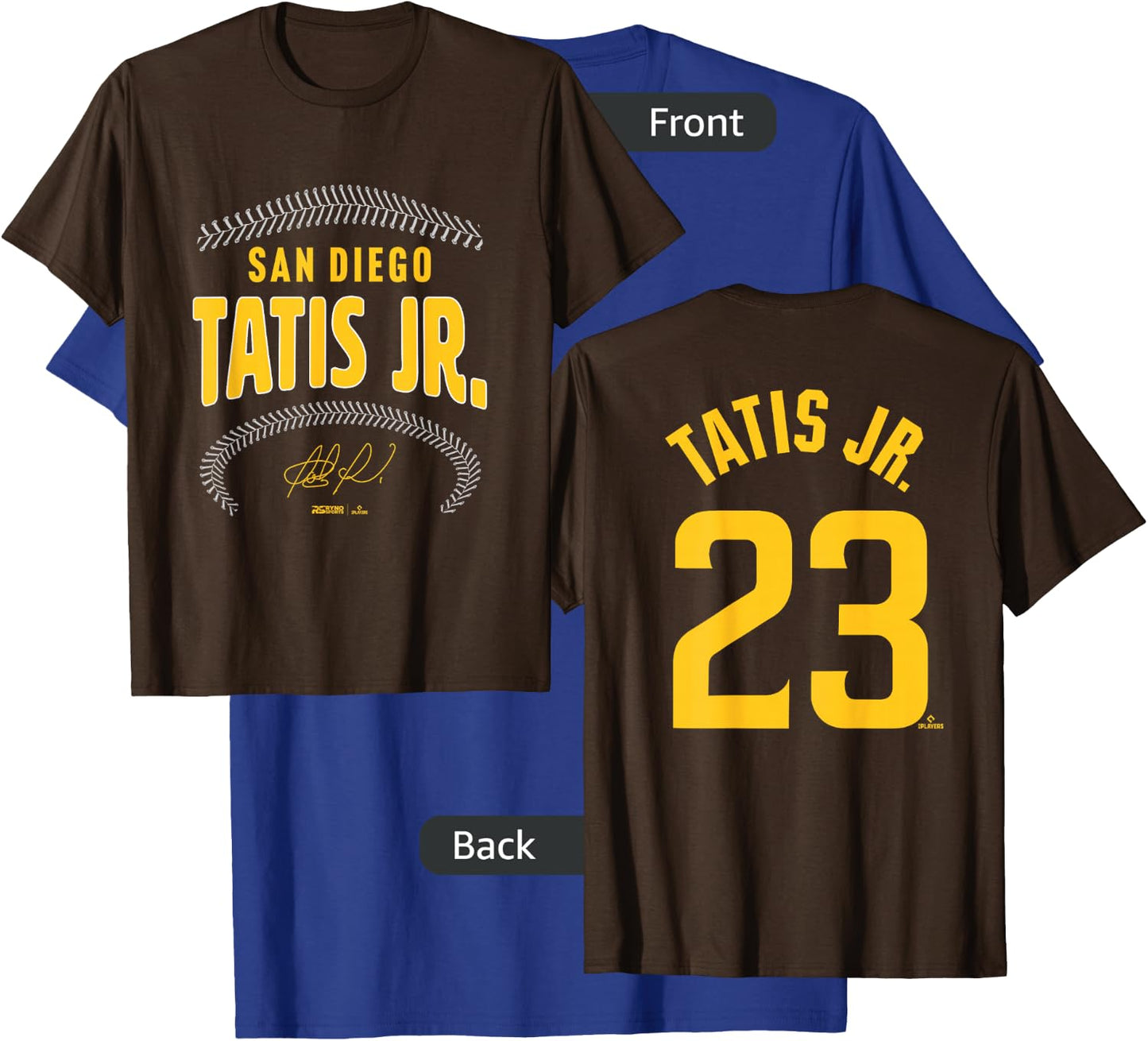 Fernando Tatis Jr. San Diego Name & Number (Front & Back) T-Shirt - T-Shirt | Royal