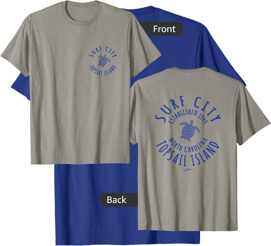 JCombs: Surf City, Topsail Island, NC, Sea Turtle (2-Sided) T-Shirt - T-Shirt | Royal