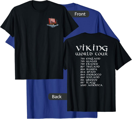 Norse History Gifts For Medieval Viking Explorers - Viking World Tour - Medieval Norse - Maritime History - Men's Black Short Sleeve Classic Fit - Small T-Shirt - T-Shirt | Royal