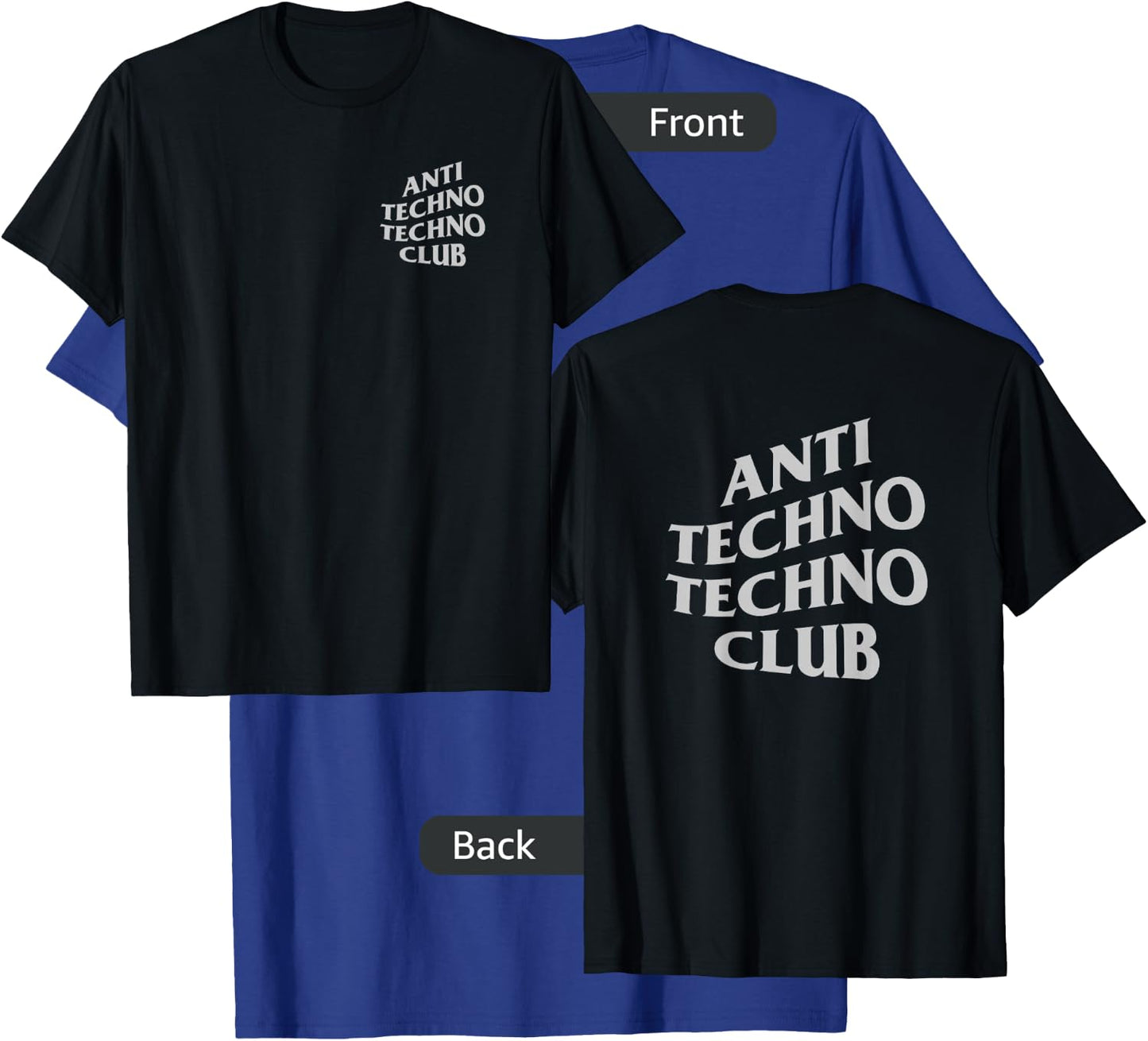 Anti Techno Techno Club Silver Gray Logo EDM Music Festival T-Shirt - T-Shirt | Royal