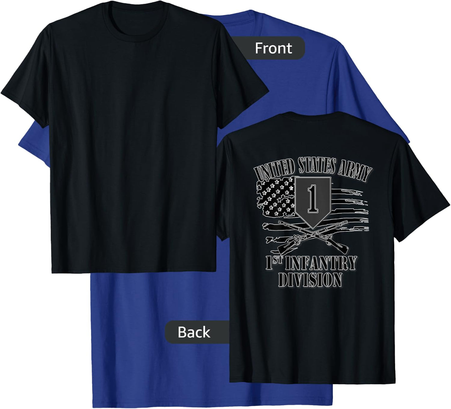 U.S. Army 1st Infantry Division (Back Design) T-Shirt - T-Shirt | Royal