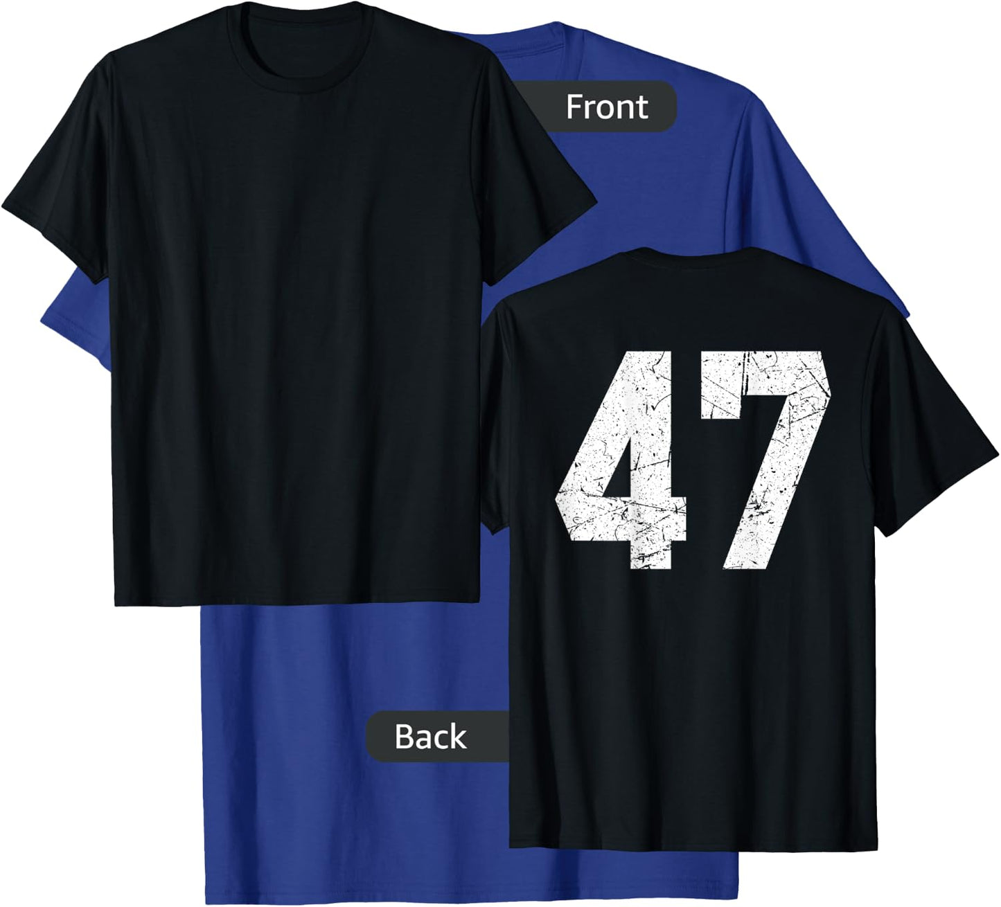 #47 Jersey Uniform Varsity Sports Number, 47th Birthday T-Shirt - T-Shirt | Royal