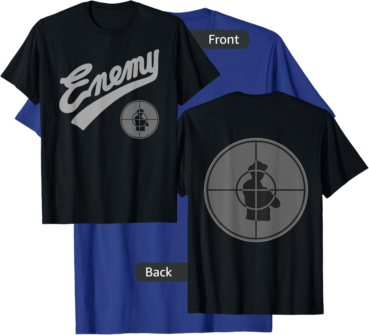 Public Enemy Official Enemy Target Black & Grey T-Shirt - T-Shirt | Royal