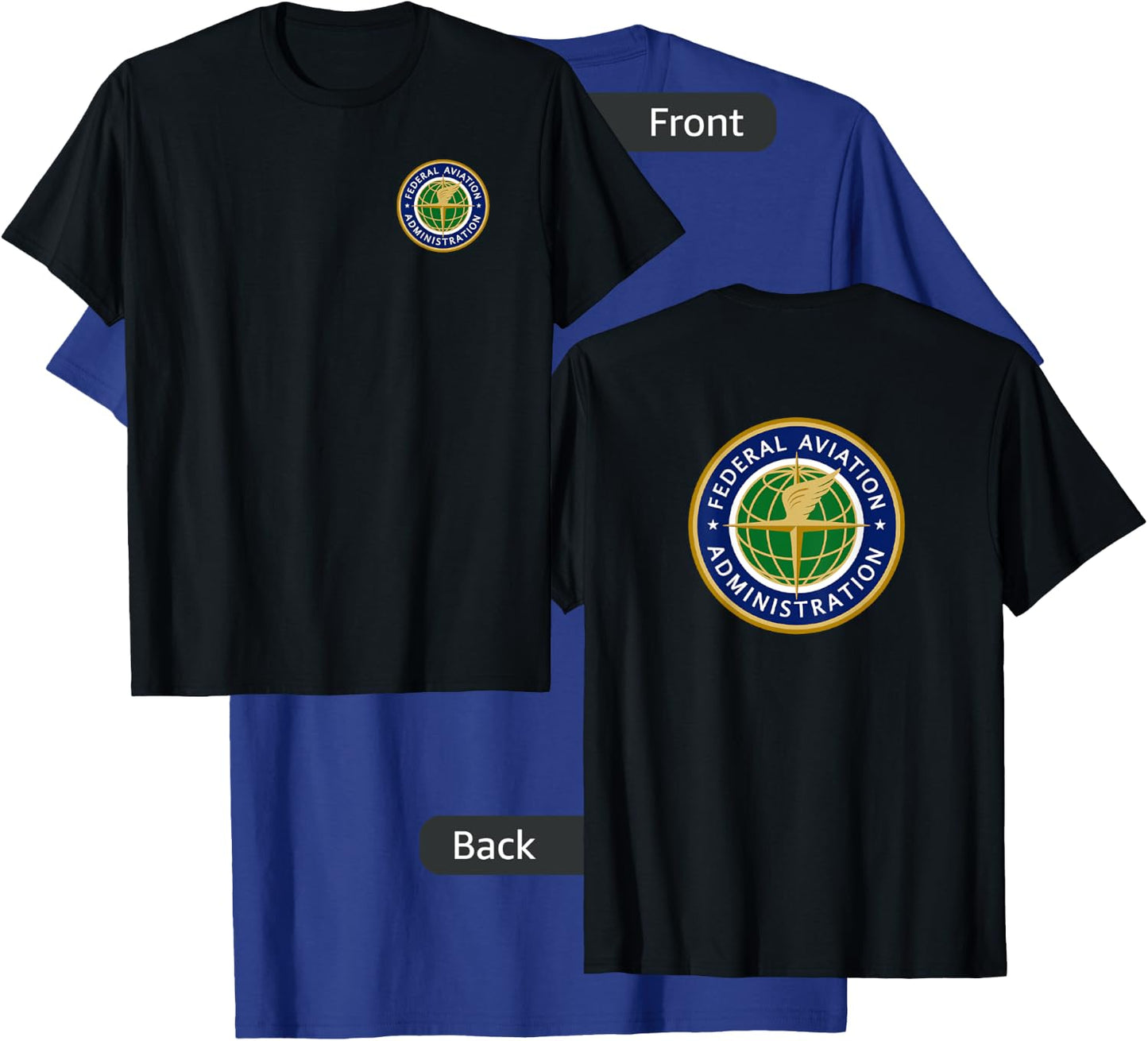 Federal FAA Shirts & Gifts Retired US FAA - Men's Aviation Theme Black Short Sleeve - Small T-Shirt - T-Shirt | Royal