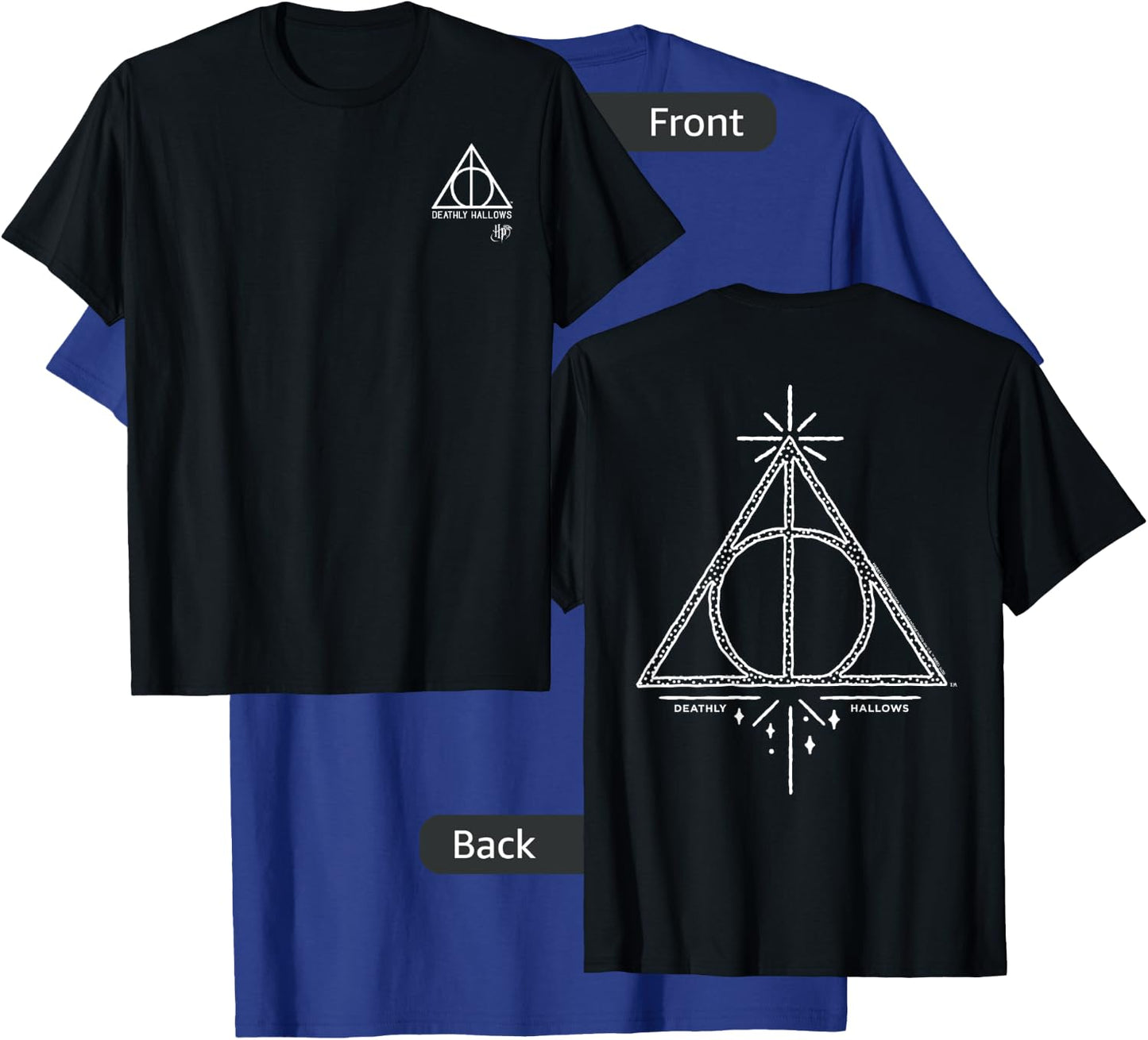 Harry Potter Deathly Hallows Pocket Icon Front & Back T-Shirt - T-Shirt | Royal