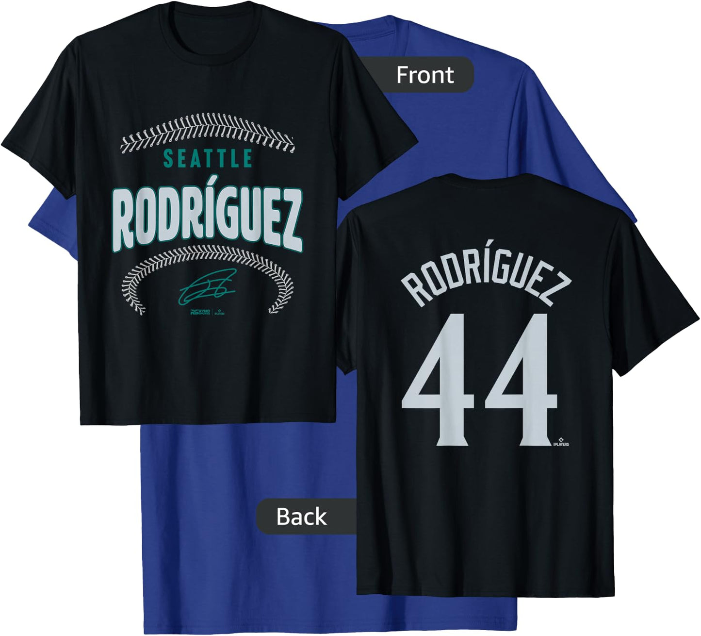 Julio Rodríguez Seattle Baseball Name & Number (Front&Back) T-Shirt - T-Shirt | Royal