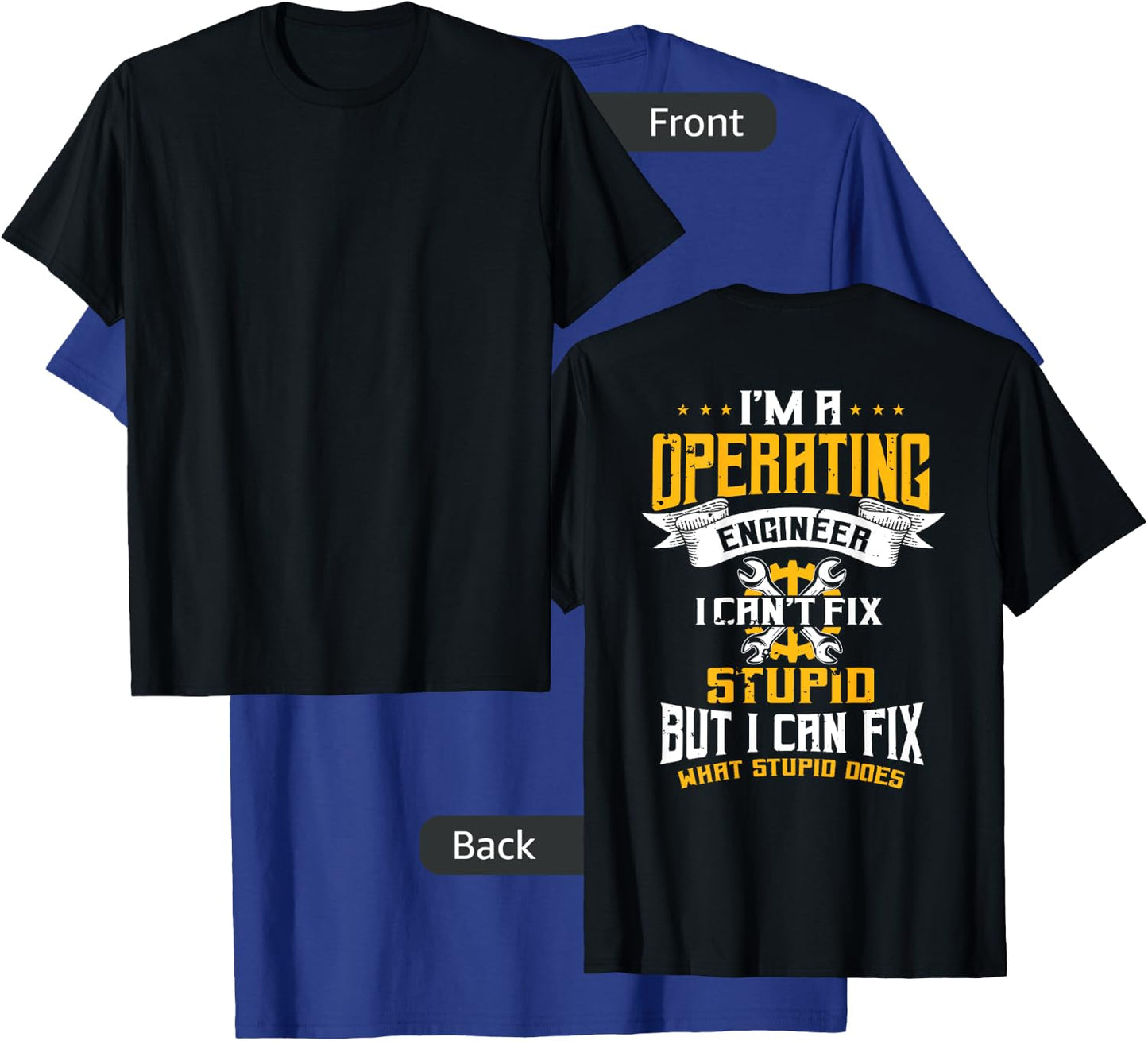 Operating Engineers Design On Back Of Clothing T-Shirt - T-Shirt | Royal