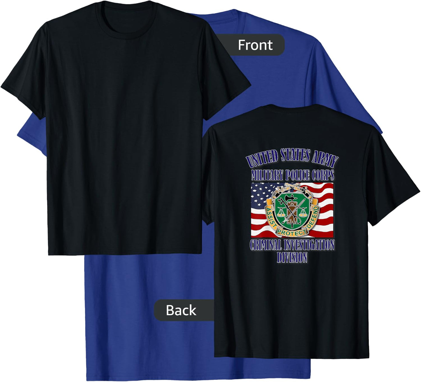 U.S. Army Military Police CID (Back Design) T-Shirt - T-Shirt | Royal