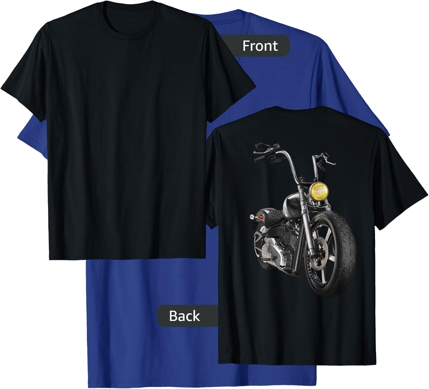 Hand Drawn Chopper Motorcycle T-Shirt - T-Shirt | Royal
