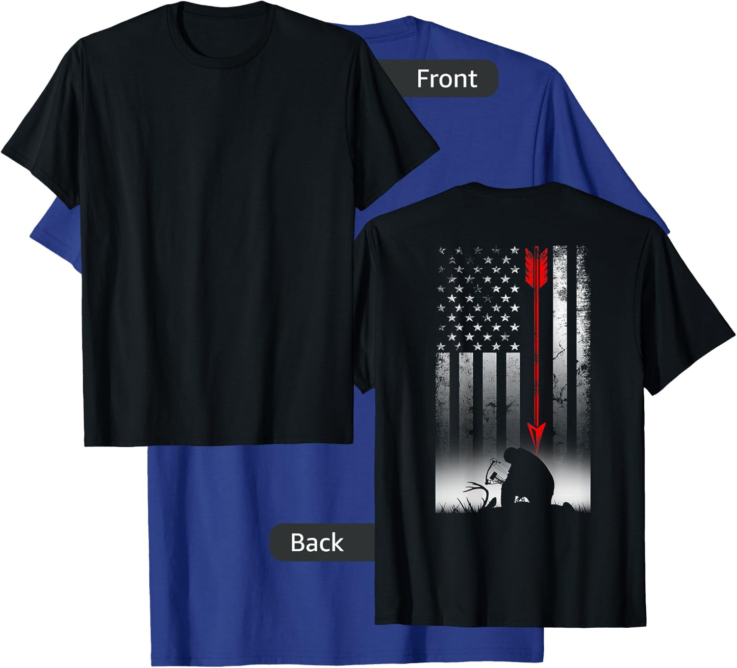 Bow Deer Hunting American Flag Gift Bow Hunting T-Shirt - T-Shirt | Royal