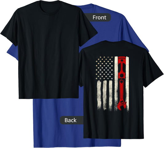 Diesel Mechanic Gifts Design On Back T-Shirt - T-Shirt | Royal