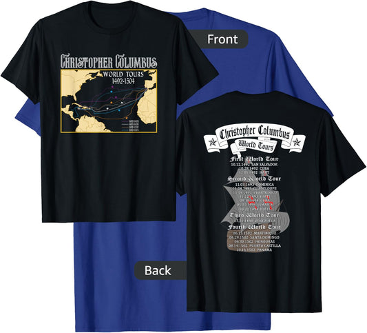 Christopher Columbus World Tours with Backprint Columbus T-Shirt - T-Shirt | Royal