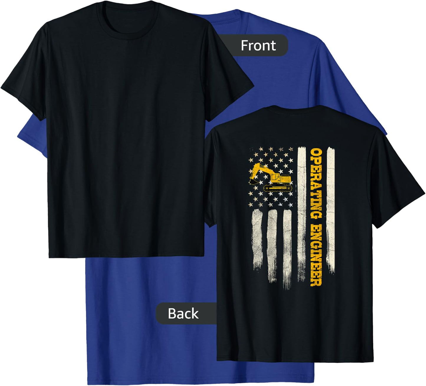 Operating Engineers Design On Back Of Clothing T-Shirt - T-Shirt | Royal