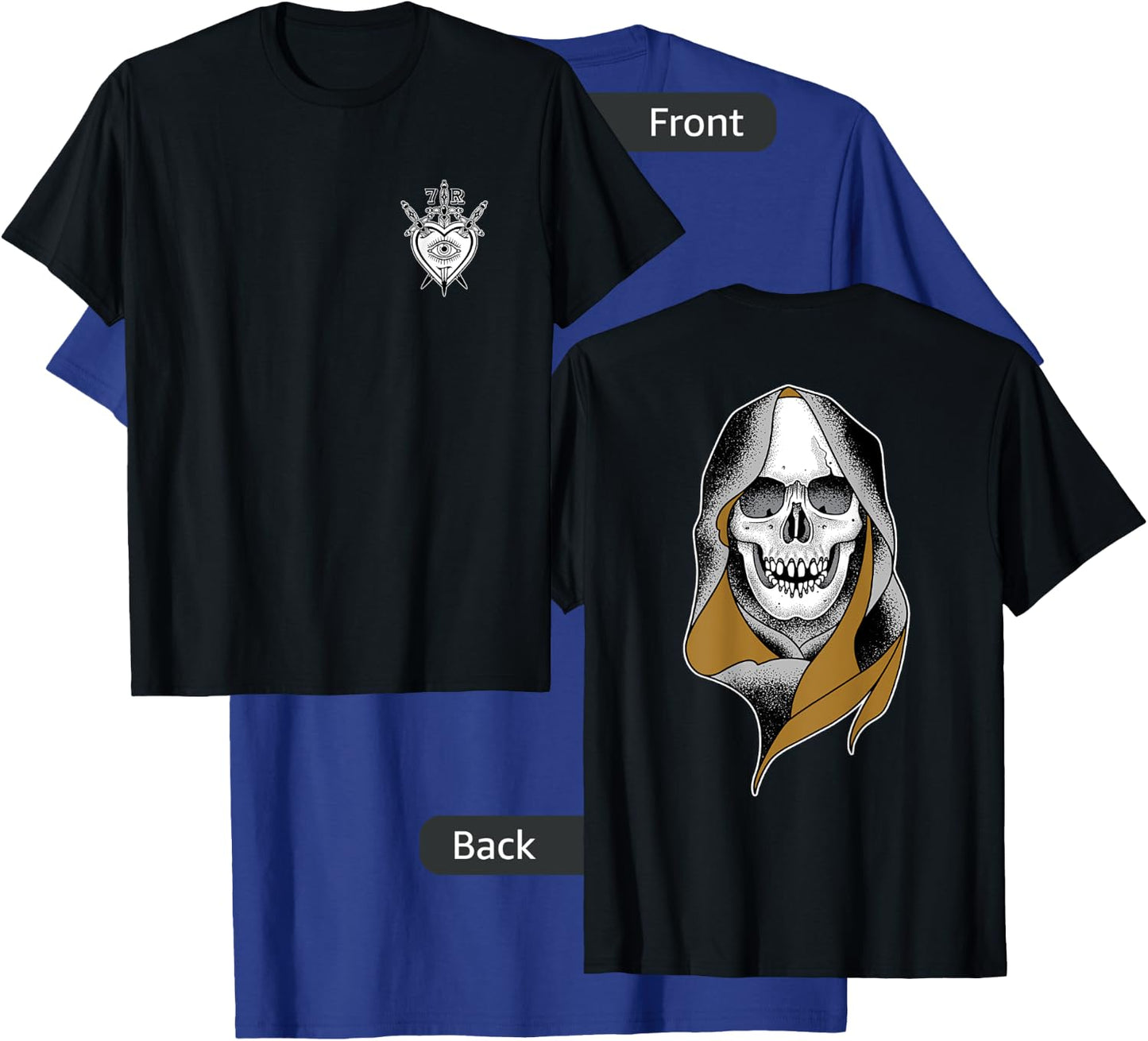 Grim Reaper AmericanTraditional Skull Tattoo T-Shirt - T-Shirt | Royal