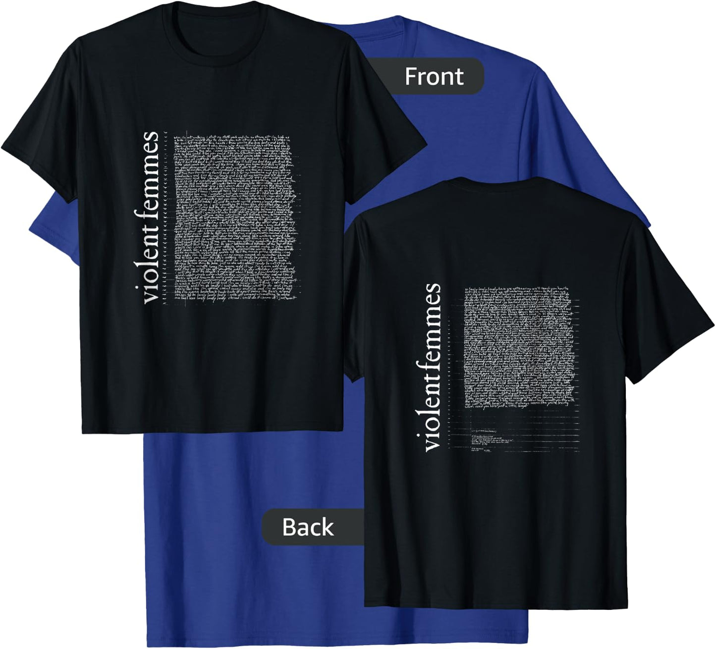 Violent Femmes - Official Merchandise - Self Titled Lyric T-Shirt - T-Shirt | Royal