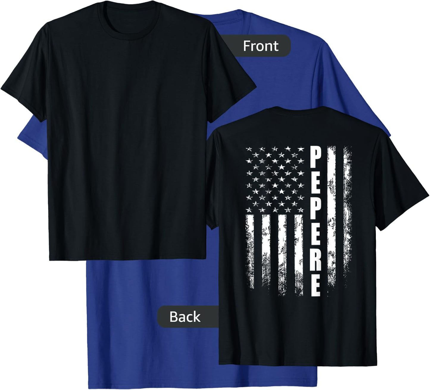Pepere America Flag Christmas Father'day T-Shirt - T-Shirt | Royal