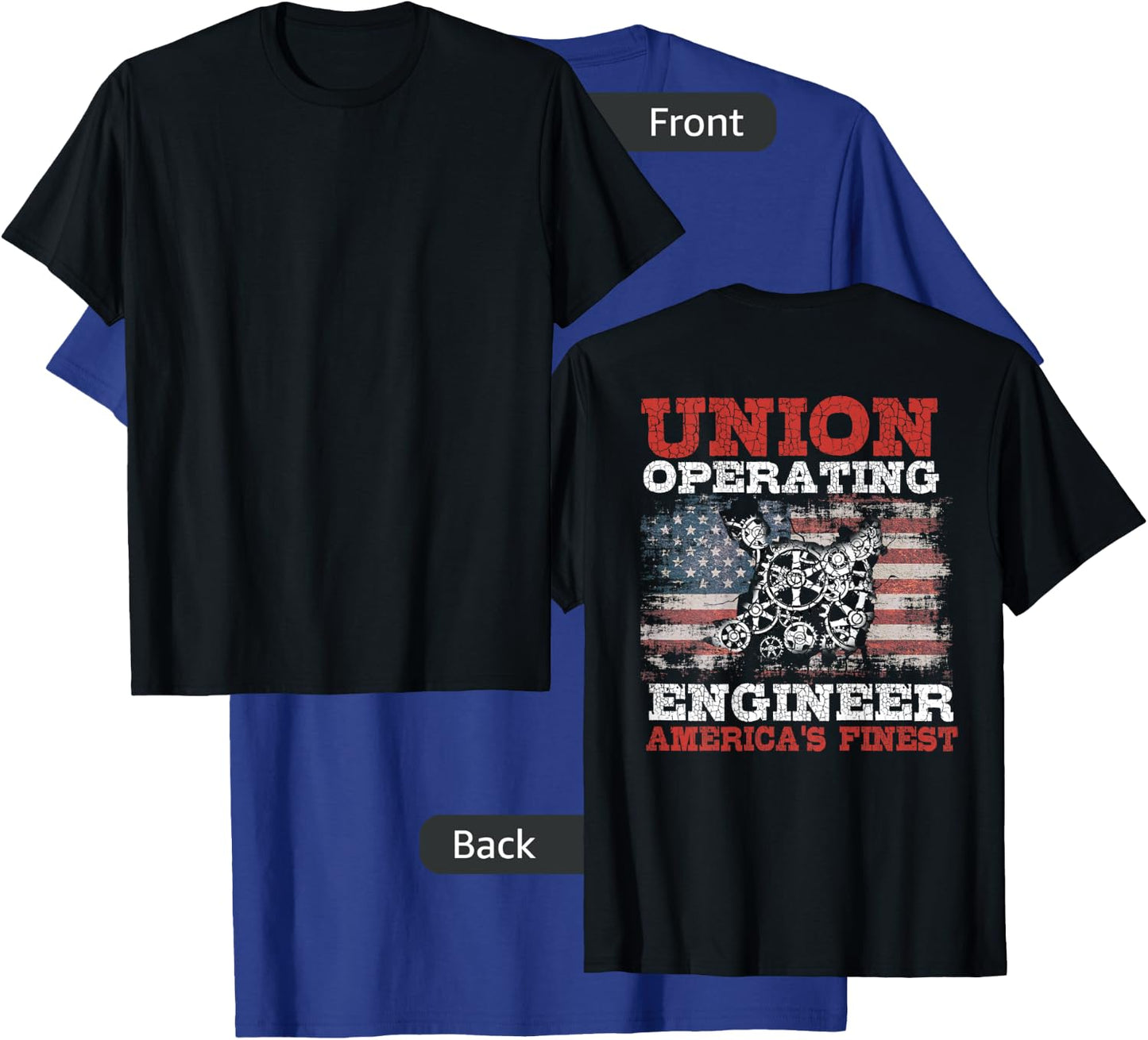 Operating Engineers Design On Back Of Clothing T-Shirt - T-Shirt | Royal
