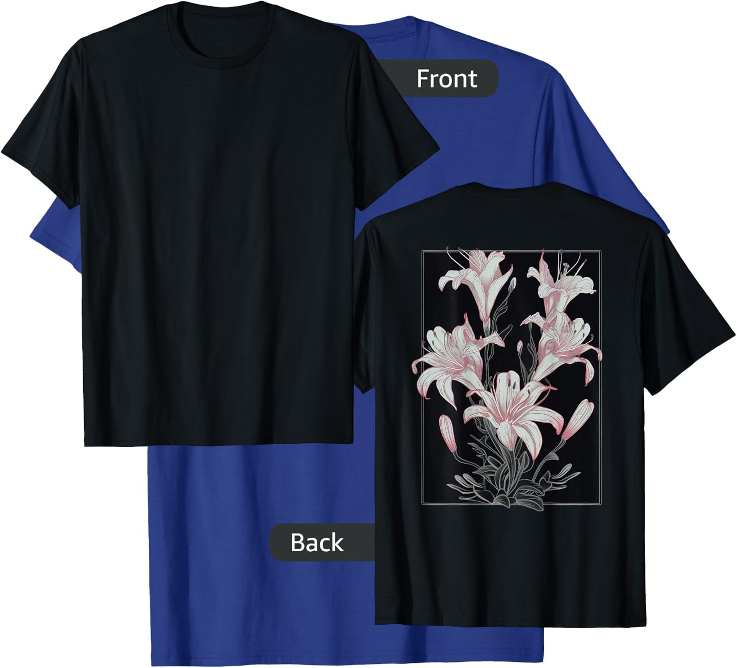 Back print: Beautiful Floral Festival Lily on Lilies Flower T-Shirt - T-Shirt | Royal