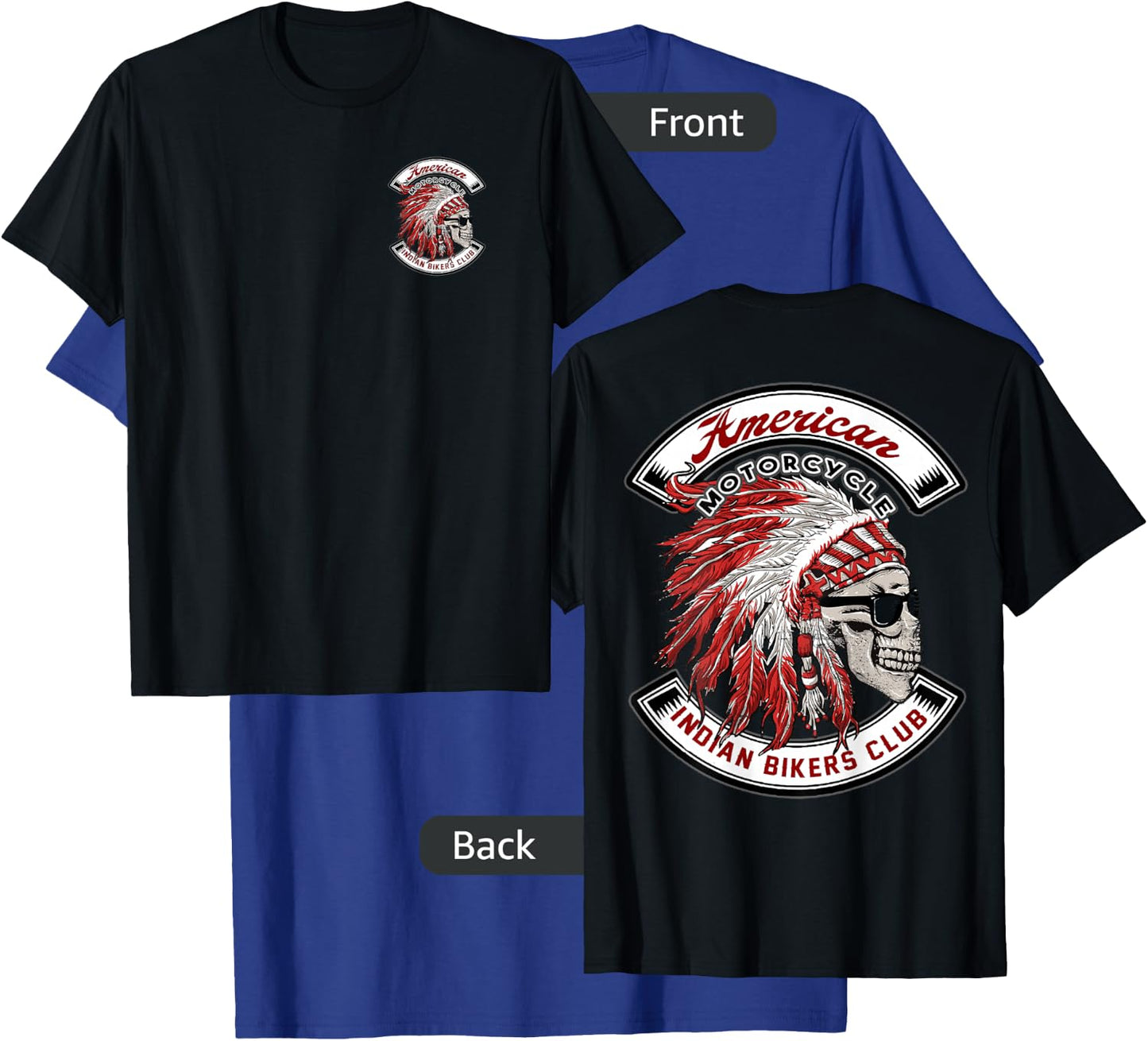 American Motorcycle Indian Bikers Club Motorcycle Biker Bike Small T-Shirt - T-Shirt | Royal