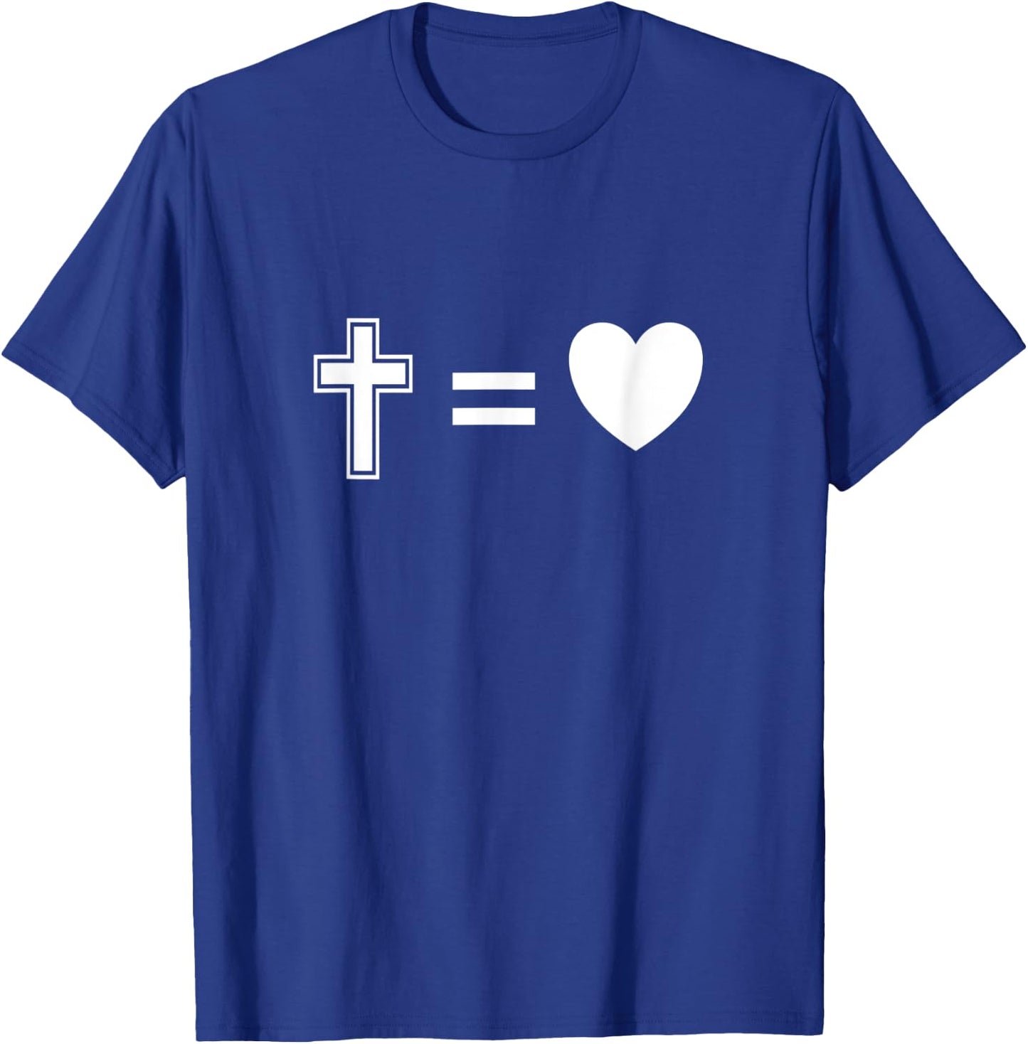 Christian Religious Faith Cross Equals Love T-Shirt - T-Shirt | Royal