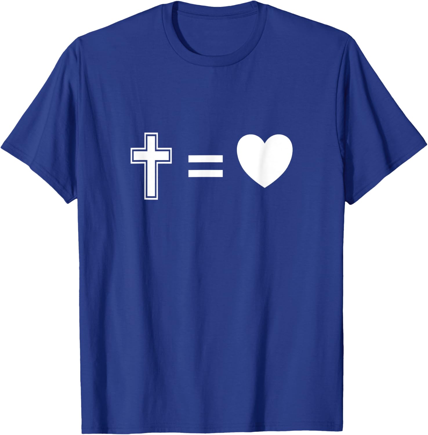 Christian Religious Faith Cross Equals Love T-Shirt - T-Shirt | Royal