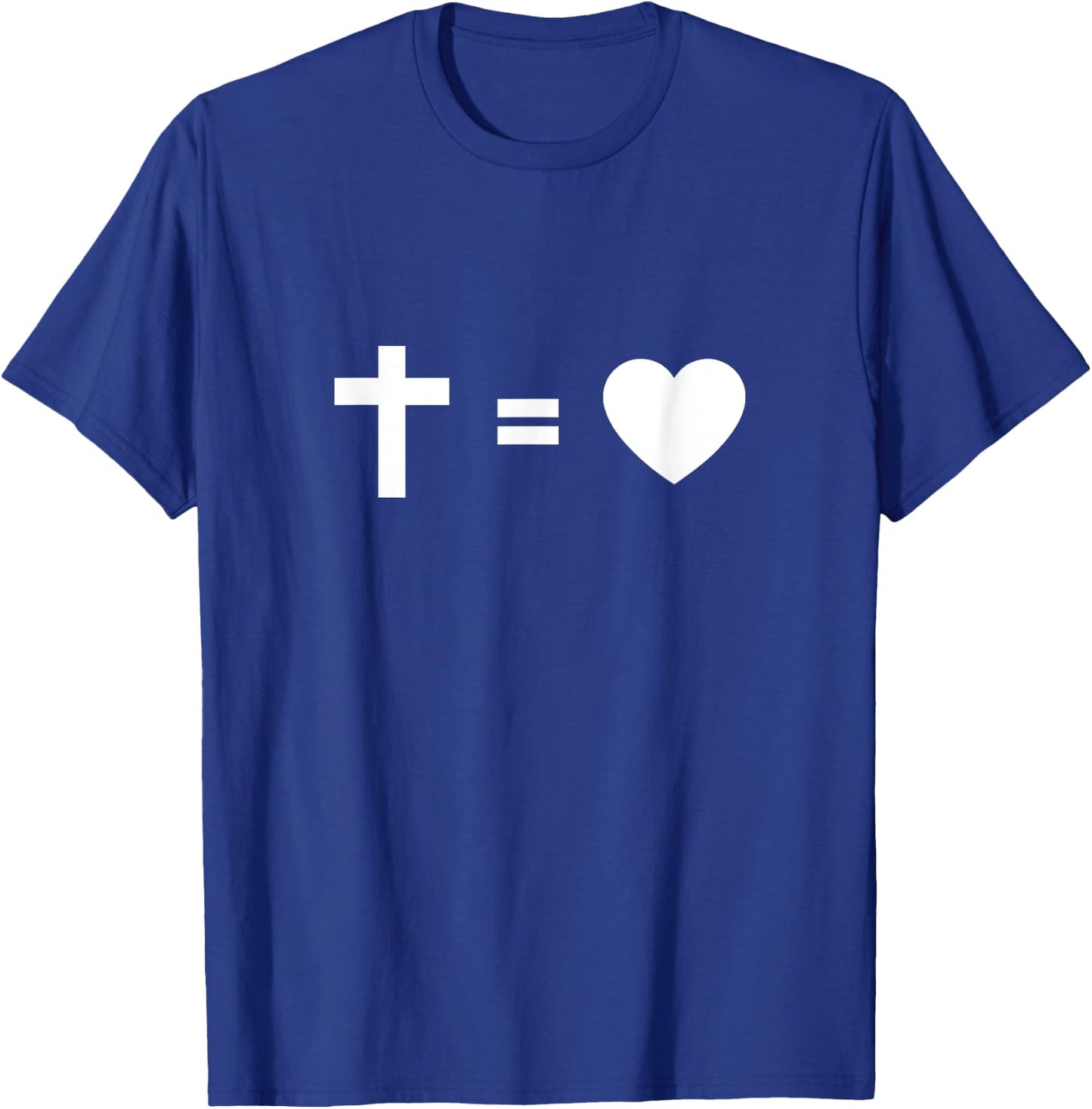 Cross Equal to Heart - Christian Faith Inspiring Religious T-Shirt - T-Shirt | Royal