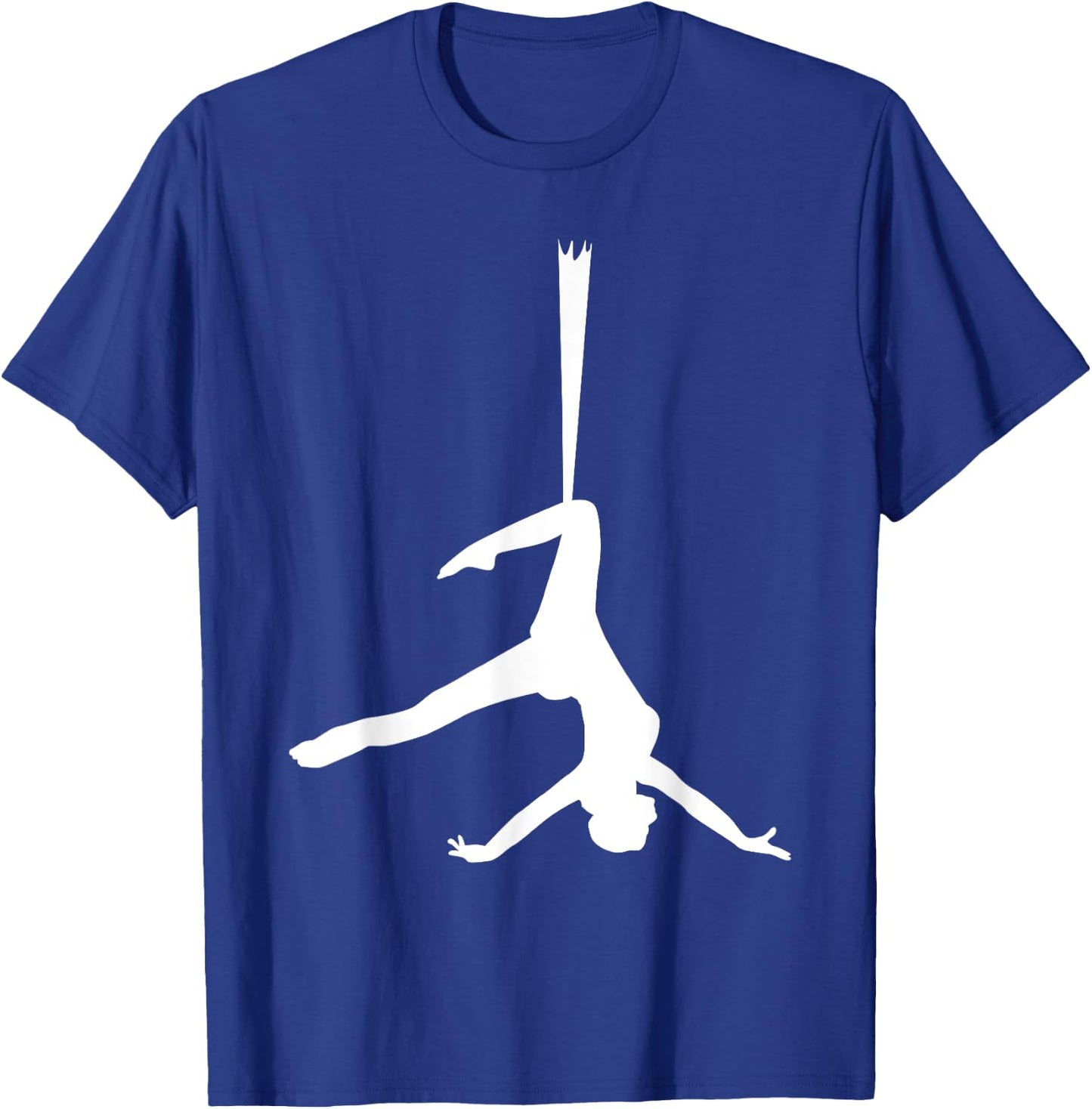 Silhouette Aerial Dance Ribbon Silk Dancer Yoga Dancing Fans T-Shirt - T-Shirt | Royal