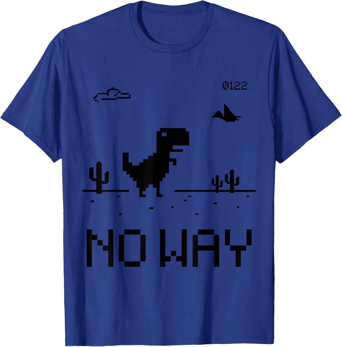 Funny Cute Pixel Offline T-Rex Game, Cool Dino Game, Gaming T-Shirt - T-Shirt | Royal