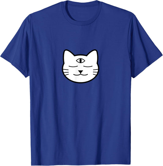 Three-Eyed Cat Third Eye Chakra Yoki Mascot Yoga Meditation T-Shirt - T-Shirt | Royal