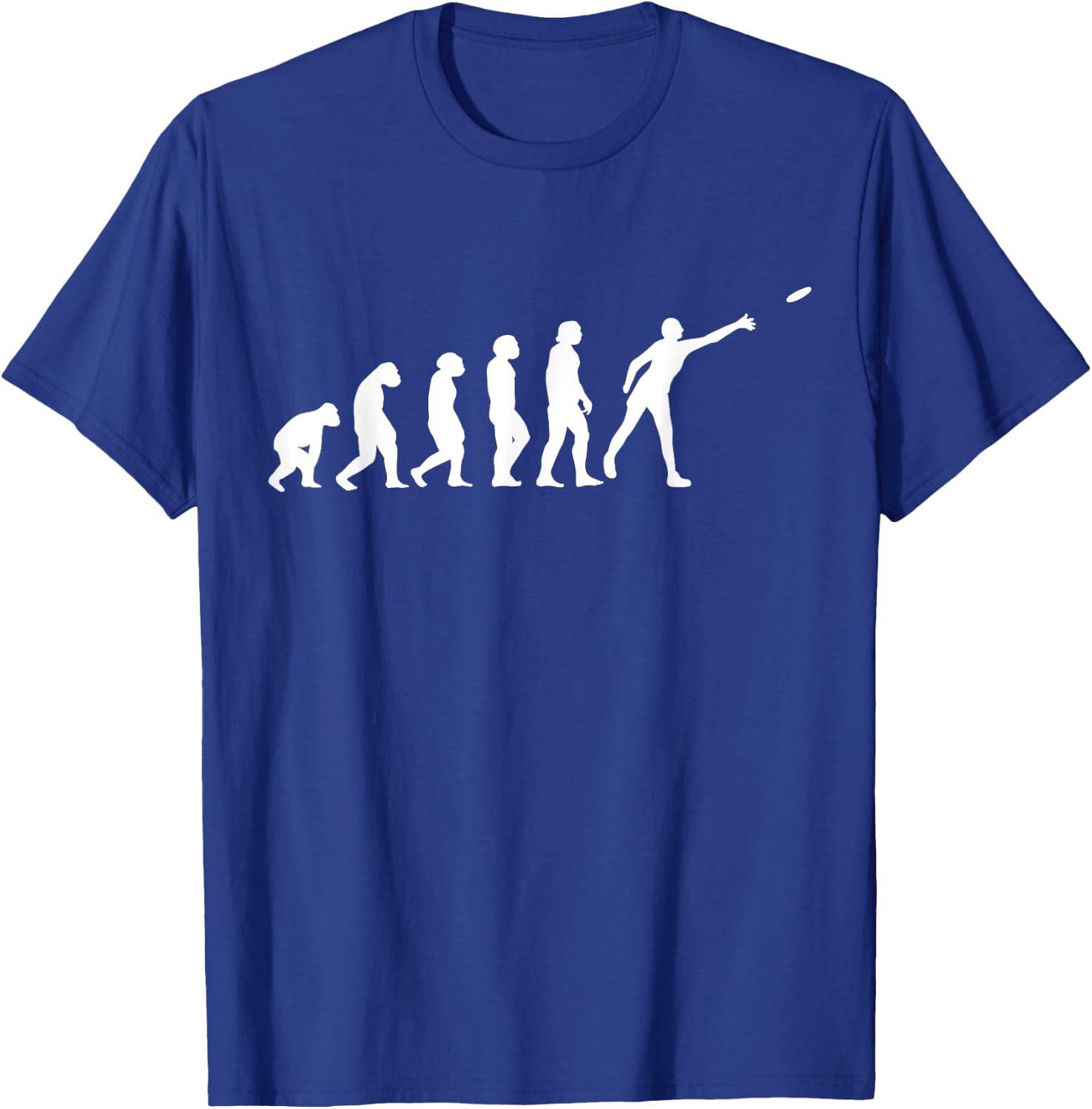 Disc Golf Evolution Of Man Golfing Funny Monkey Modern Ape T-Shirt - T-Shirt | Royal