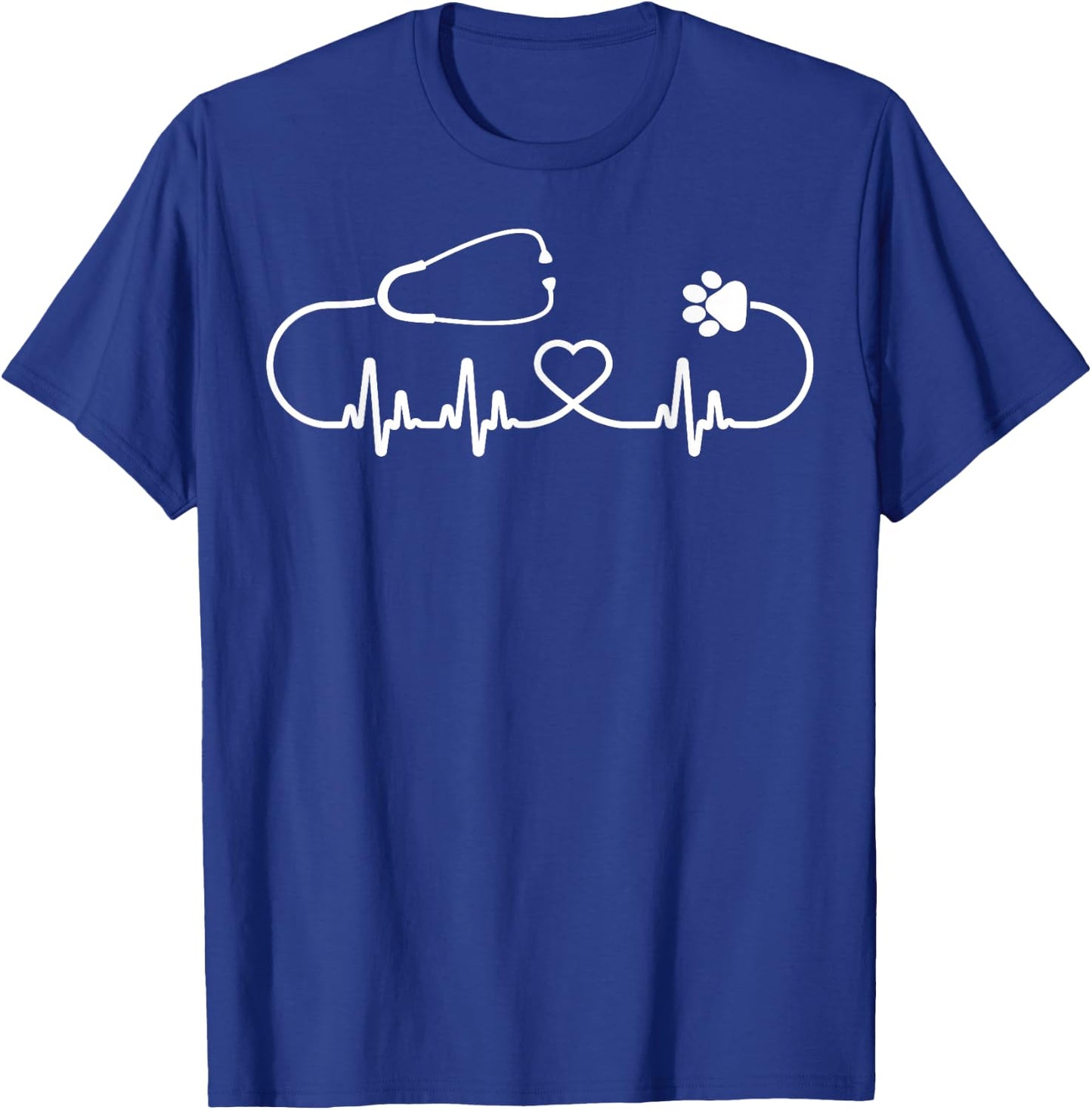 Cool Veterinarian Heartbeat | Funny Veterinary Worker Gift T-Shirt - T-Shirt | Royal