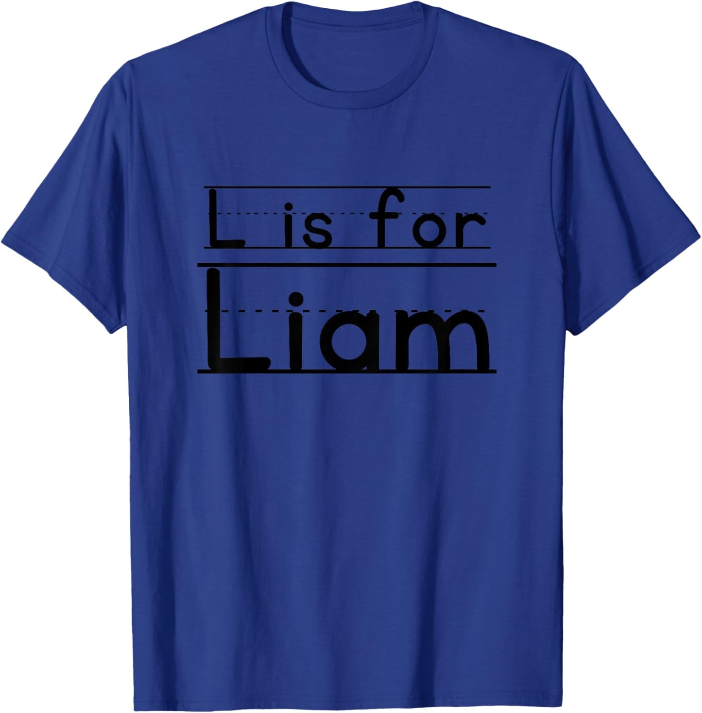 Kids Funny School Kid Name Liam L is For Liam Birthday Idea Boys T-Shirt - T-Shirt | Royal