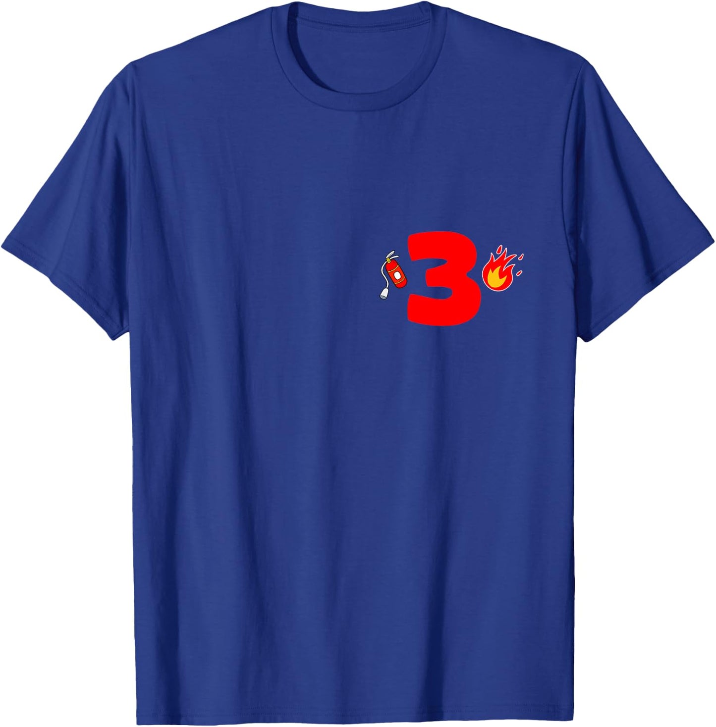 Kids Sound The Alarm I'm 3 Fire Truck 3rd Birthday boy party T-Shirt - T-Shirt | Royal