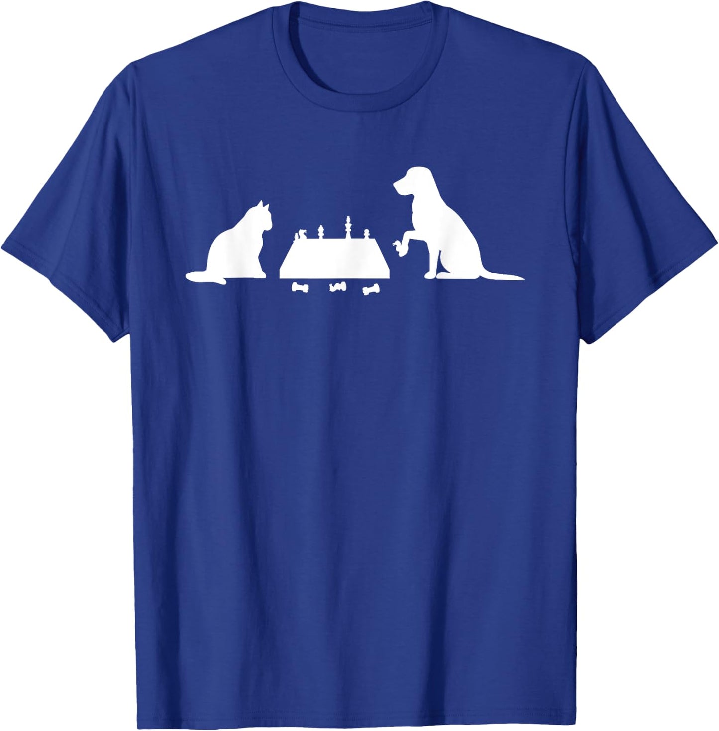 Chess Cat and Dog Game Chessboard Chess Tournament T-Shirt - T-Shirt | Royal
