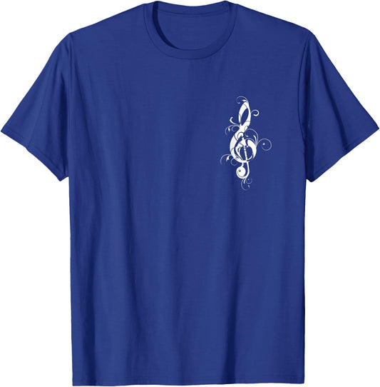 Treble Clef, Treble Clef, Floral, Musical Note T-Shirt - T-Shirt | Royal