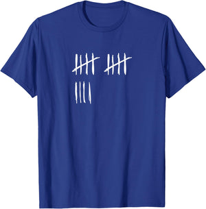 14 Years Done 14th Birthday Old Funny Tally Marks Counting T-Shirt - T-Shirt | Royal