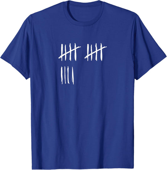 14 Years Done 14th Birthday Old Funny Tally Marks Counting T-Shirt - T-Shirt | Royal