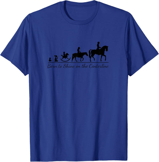 Born to Dressage | Equestrian Horse Riders Black Silhouette T-Shirt - T-Shirt | Royal