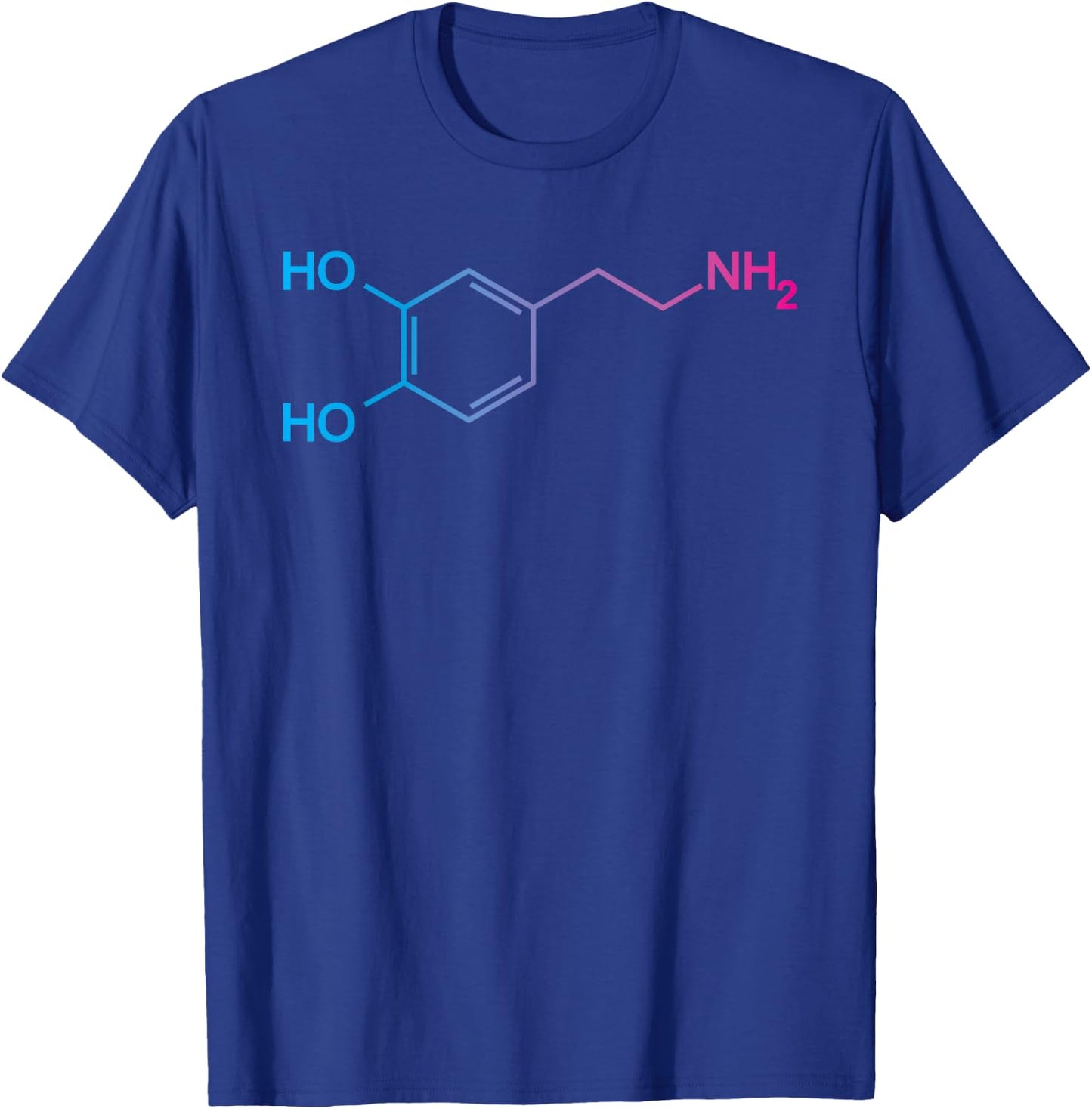 Dopamine Molecule Happiness - Biologist T-Shirt - T-Shirt | Royal