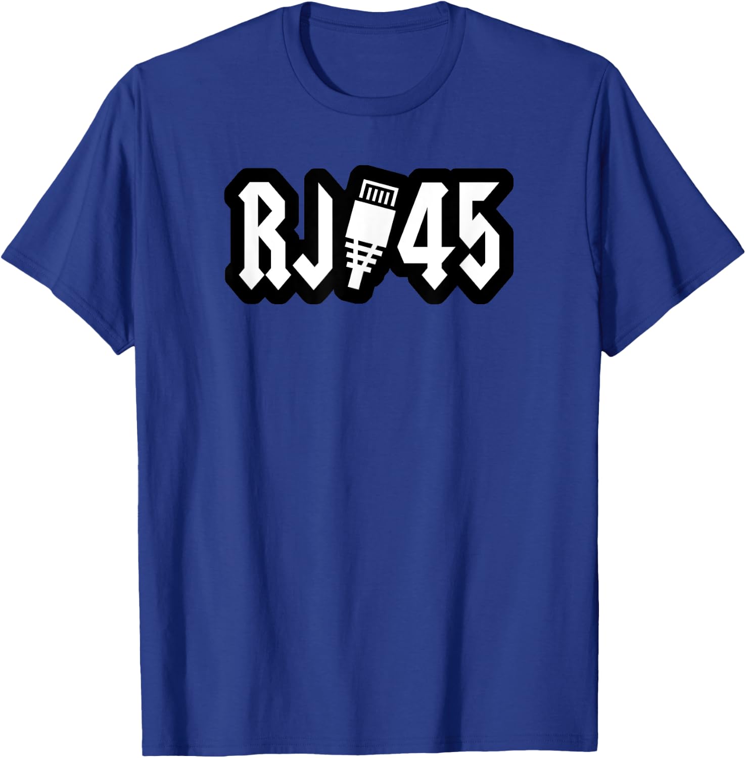 Funny Internet RJ-45 Connector Heavy Rock Internet T-Shirt - T-Shirt | Royal