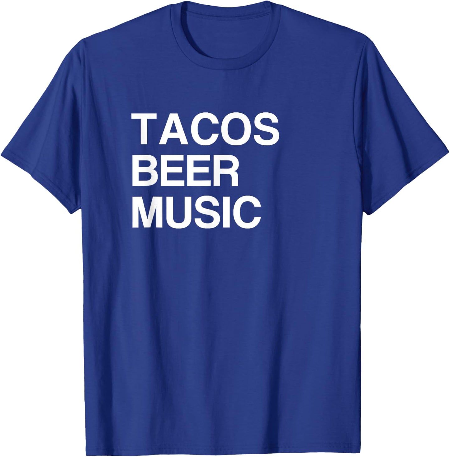 Tacos Beer Music T-Shirt - T-Shirt | Royal