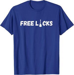 Free Licks Guitar Music Rock and Roll Musician Music Lovers T-Shirt - T-Shirt | Royal