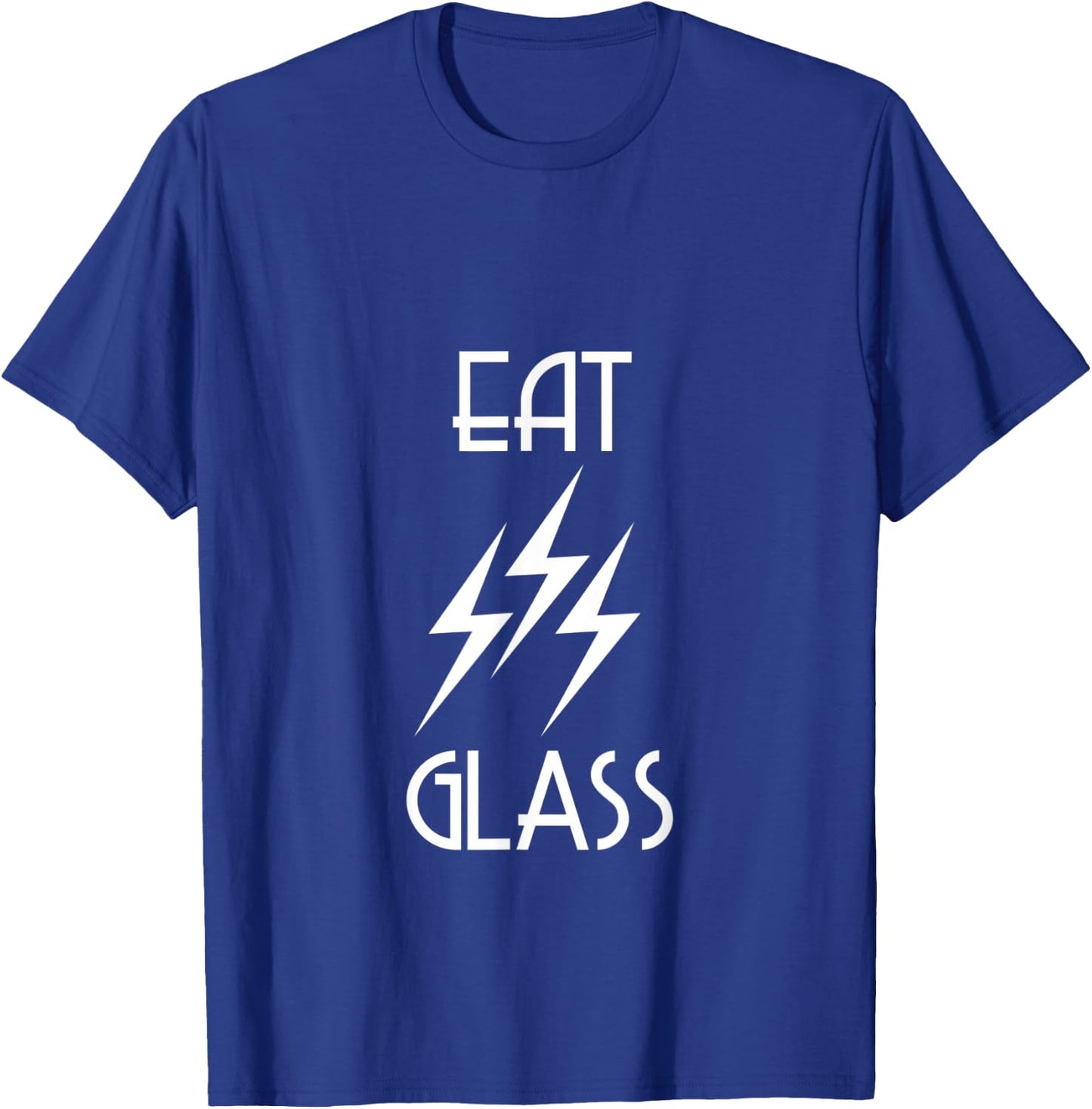 Eat Glass David Funny Lightning Bolt T-Shirt - T-Shirt | Royal