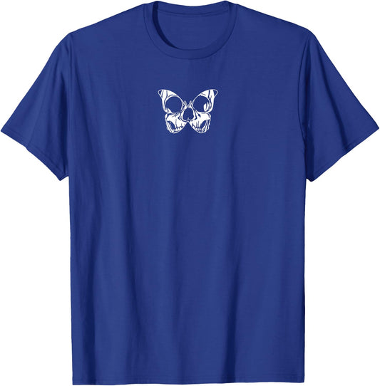 Skull Butterfly Gothic Aesthetic Soft Grunge Pastel Goth Emo T-Shirt - T-Shirt | Royal