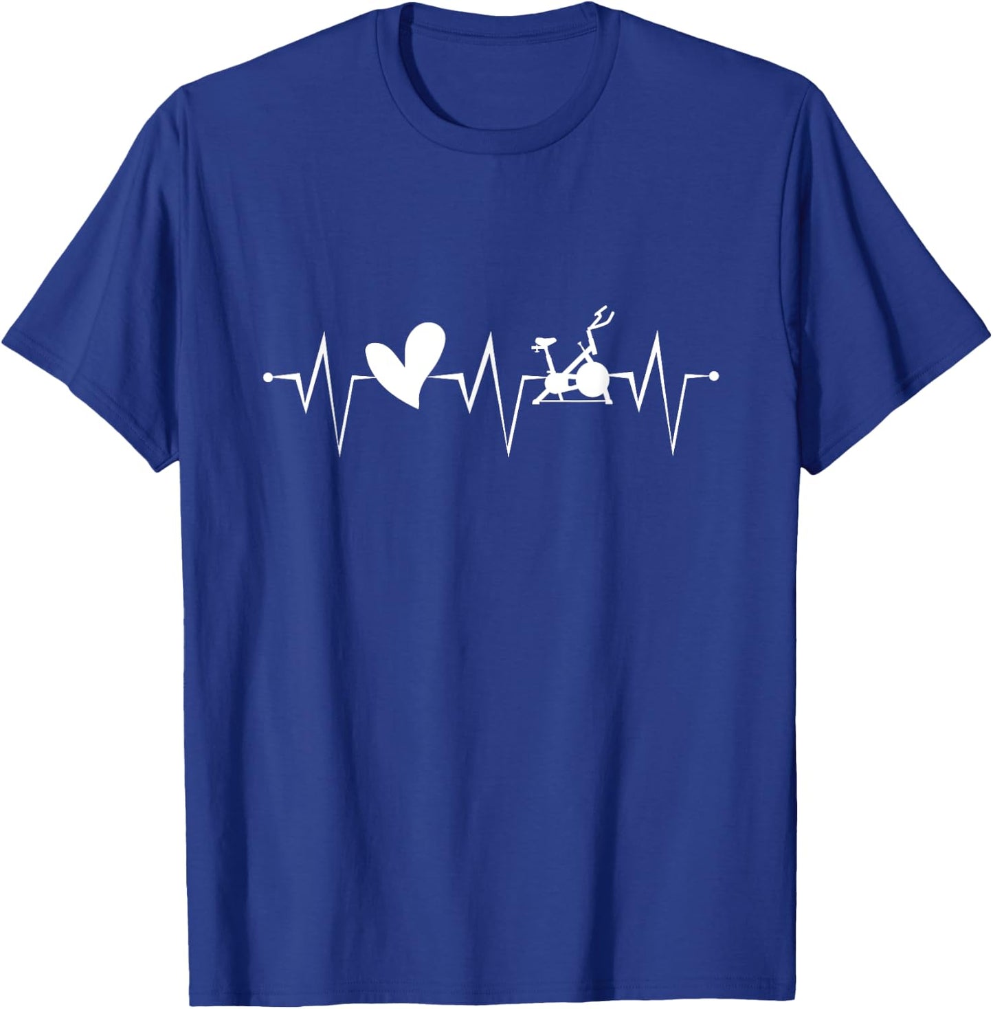 Spin Class with Heart Heartbeat Spinning Fitness T-Shirt - T-Shirt | Royal