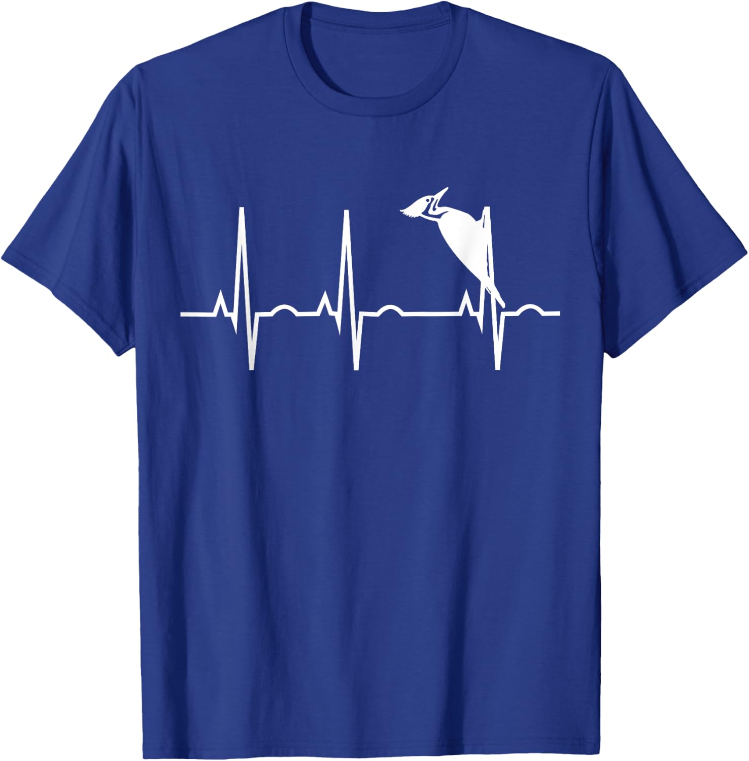 Pileated Woodpecker Shirt - Bird Lover Heartbeat Gift T-Shirt - T-Shirt | Royal