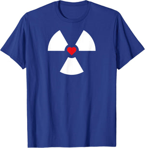 Radioactive Sign Radiation Hazard Heart Symbol Nuclear Love T-Shirt - T-Shirt | Royal