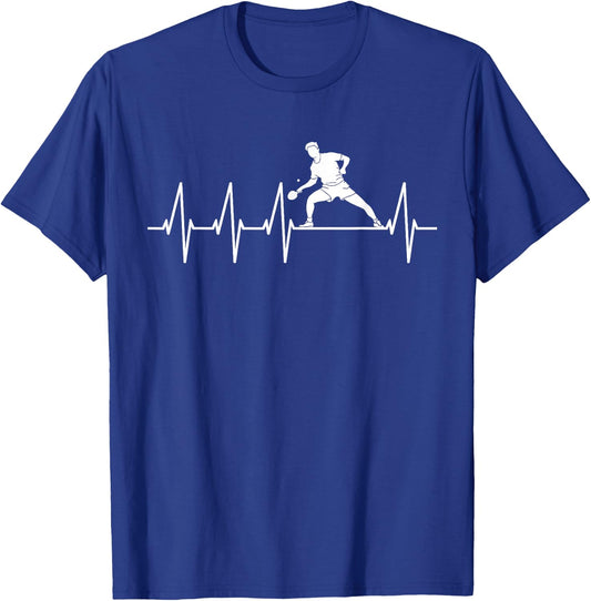 Table tennis heartbeat butterfly table tennis player T-Shirt - T-Shirt | Royal