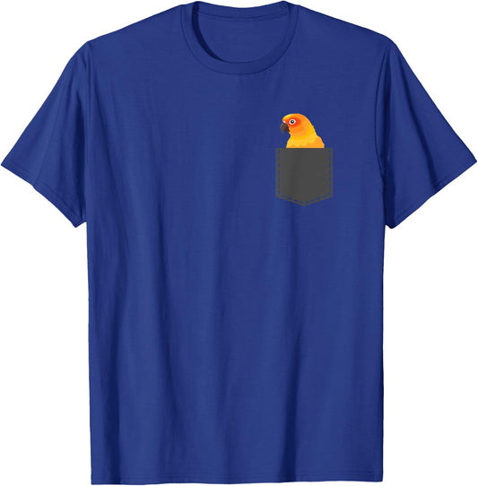 Funny Sun Conure Bird Lover Parrots Pocket Animals Gifts T-Shirt - T-Shirt | Royal