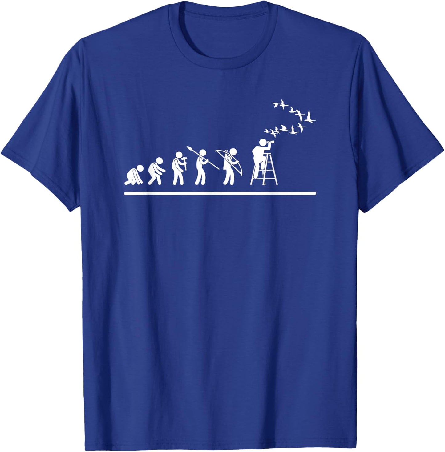 Funny Birding Watch Designs Bird Watching Evolution Funny Bird Watching T-Shirt - T-Shirt | Royal